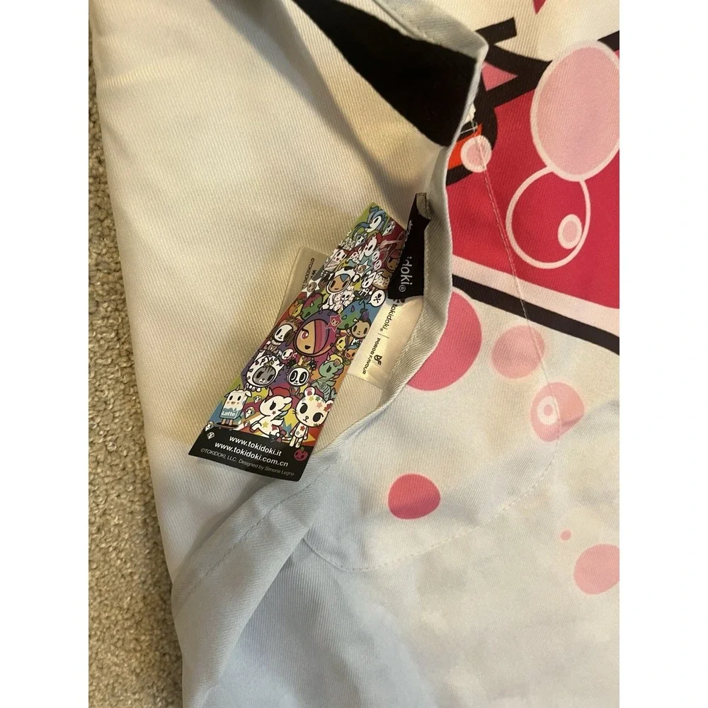 Tokidoki Unicorno Martini Glass Graphic Apron White Pink Two‎ Pocket NWT